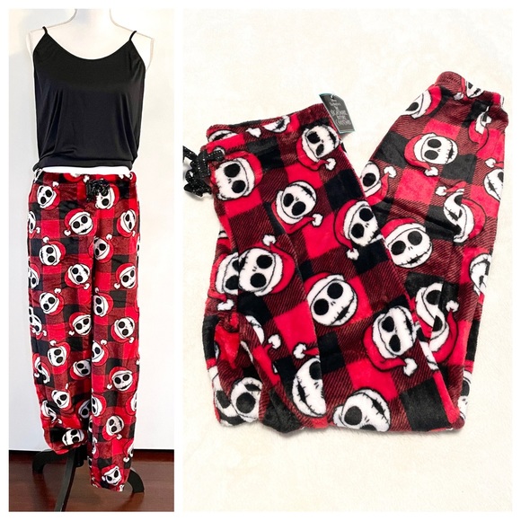 NWT Disney Women’s Tim Burton’s Nightmare Before Christmas Pajama Lounge Pants - Picture 1 of 7